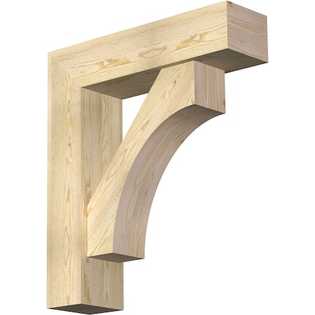 Ekena Millwork Westlake Block Rough Sawn Bracket w/ Offset Brace, Douglas Fir, 8"W x 30"D x 34"H BKT0806X30X34WTL05RDF